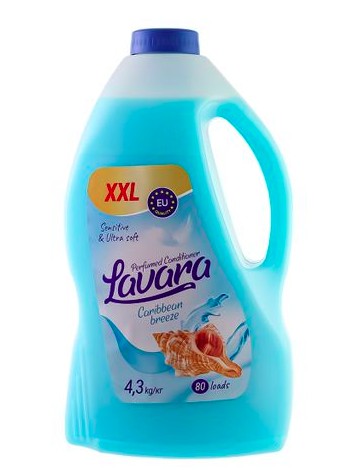 Кондиціонер-ополіскувач для білизни Lavara Caribbean Breeze, 80 циклів прання, 4.3 кг